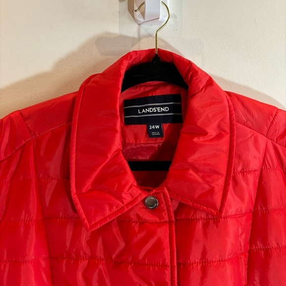 LAND’S END Sz 24W Long Line  Snap Buttons Light Primaloft Puffer Parka Coat - Picture 4 of 12
